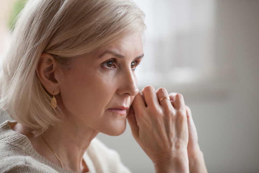 woman looking serious